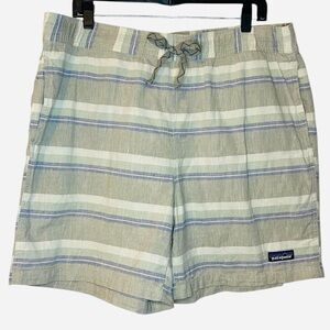 Patagonia Small Striped Hemp Organic Cotton Baggies Naturals Shorts, Size XL